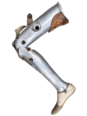 Metal Antique Prosthetic Articulated Leg Props, Prop Hire