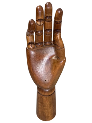 Wooden Body Parts Artist Studio Articulated Hands Props, Prop Hire