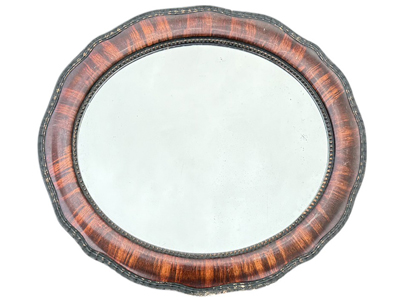 Victorian Wood Framed Oval Wall Mirror Props, Prop Hire