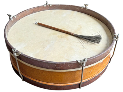 Vintage Wooden Bodrun Circus Snare Drum Props, Prop Hire