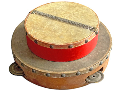 Vintage Wooden Tambourines Props, Prop Hire