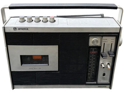 Retro Amerex Portable Cassette Recorder and Radio Props, Prop Hire