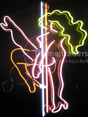 8 Foot Kicking Lady Neon Props, Prop Hire