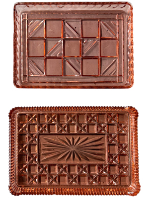 Pink Cut Glass Trays and Platters Props, Prop Hire