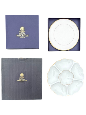 Royal Worcester Commemorative Plates in Boxes Props, Prop Hire