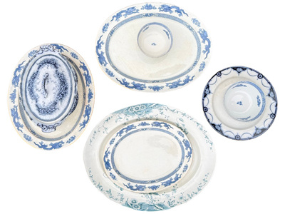 Blue Dragon Napier Booth China Plates Tureens Platters Props, Prop Hire