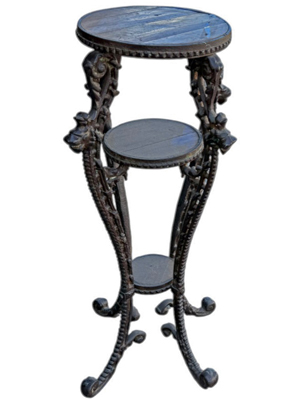 Antique Cast Iron High Ornate Wood Pedestal Plinths (Set of 6 Available) Props, Prop Hire