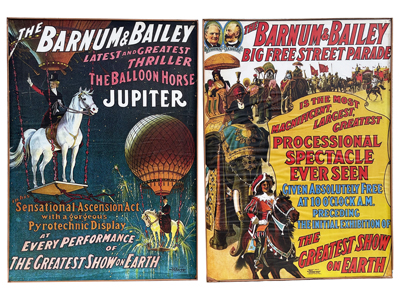 Vintage Circus Posters Props, Prop Hire