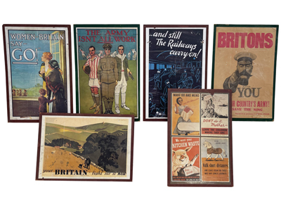 Military Wartime Mounted Posters Props, Prop Hire