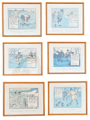 Golf Prints Charles Crombie (23 Various Available) Props, Prop Hire