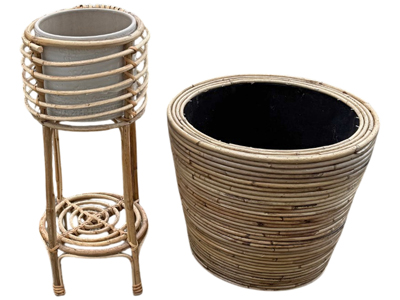 Cane Flower Pot Holders Props, Prop Hire