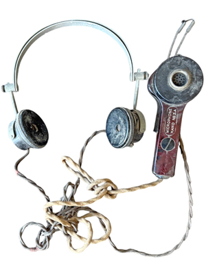Vintage Radio Operators Headphones and Microphone Props, Prop Hire