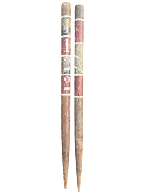 Antique Wooden Pitch Sports Markers Props, Prop Hire