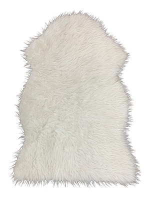 White Faux Sheepskin Rugs Props, Prop Hire