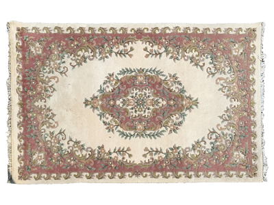 Luxury Pile Palatial Large White Patterned Rug Carpet Props, Prop Hire