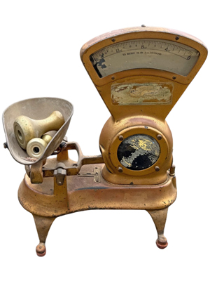 Brass Metal Jones Weighing Scales Props, Prop Hire