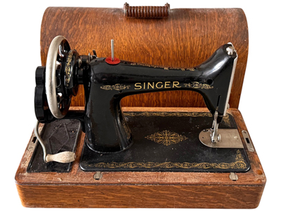 Singer Sewing Machine in Wooden Box Props, Prop Hire