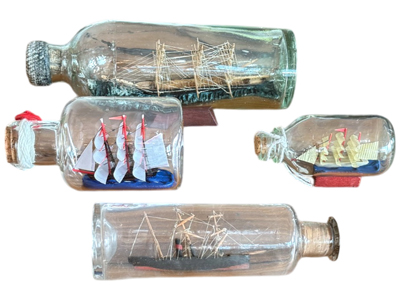 Ship in Bottle Round Bottles Props, Prop Hire