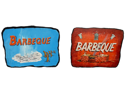 BBQ Barbeque  Handpainted Signs Props, Prop Hire