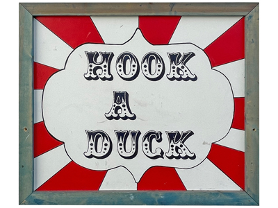 Hook A Duck Fairground Sign Props, Prop Hire