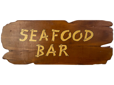 Seafood Bar Handpainted Sign Props, Prop Hire