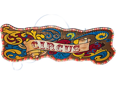 Light Up Circus Sign Props, Prop Hire