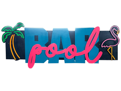 Pool Bar Large Sign Props, Prop Hire
