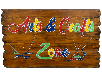 Handpainted Large Arts and Crafts Sign Props, Prop Hire