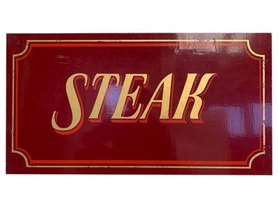 Steak Retro Pub Sign Props, Prop Hire