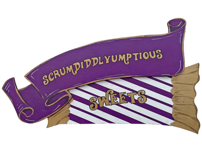 Sweets Fairground Sign Props, Prop Hire