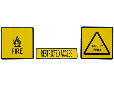 Large Warning Safety Access Signs Props, Prop Hire