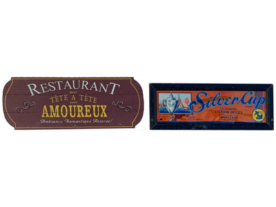 Small Restaurant and Food Signs Props, Prop Hire