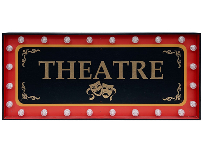 Light Up Theatre Sign Props, Prop Hire