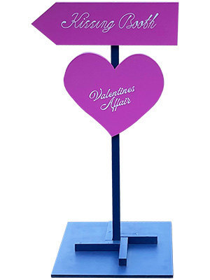 Valentine Kissing Love Signpost Props, Prop Hire