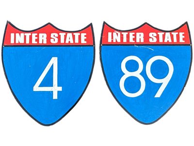 Interstate USA Handpainted 70 Centimetre Signs Props, Prop Hire