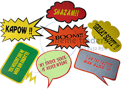 Speech Bubbles Cartoon Signs Props, Prop Hire