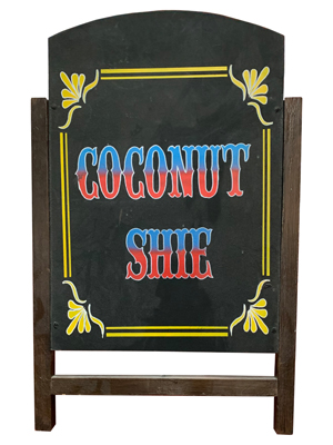Coconut Shie Sign Props, Prop Hire