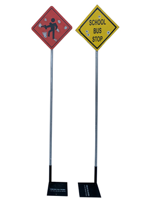 American School Shooting Lollipop Signs Props, Prop Hire