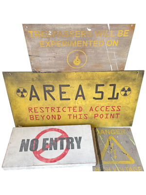 No Entry Warning Signs Props, Prop Hire