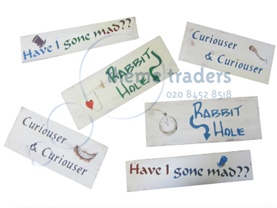 Alice in Wonderland Signs Props, Prop Hire