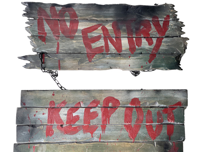 No Entry Trespass Signs Props, Prop Hire