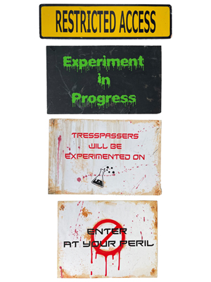 Hospital Horror Signs Props, Prop Hire