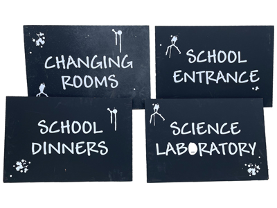 School Handpainted Signs Props, Prop Hire