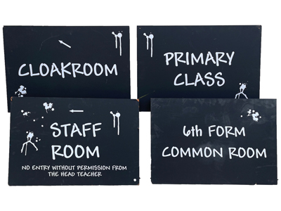 School Handpainted Signs Props, Prop Hire