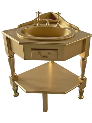 Gold Corner Sink Unit Props, Prop Hire