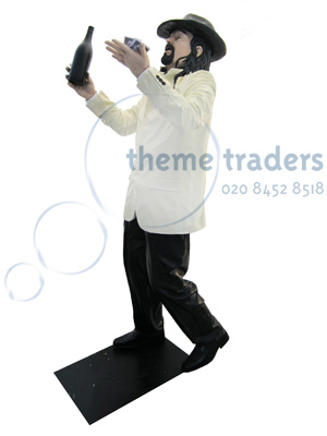 Lifesize Gangster Statue with Moonshine Bottle Props, Prop Hire