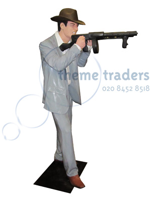 Gangster Statue with Tommy Gun Props, Prop Hire