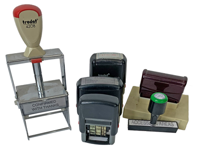 Office Rubber Stamps Props, Prop Hire