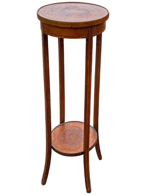 Tall Wood Inlay Jardiniere Stand Props, Prop Hire