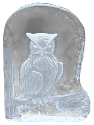 Owl Glass Ornament Desk Engraving Props, Prop Hire